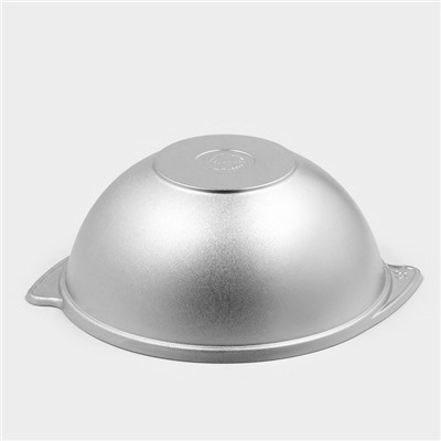 Казан для плова, 3.5 л, алюминиевая крышка, литые ручки, цвет серебряный