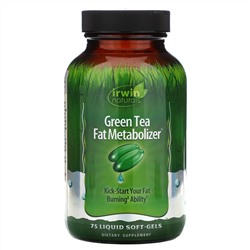 Irwin Naturals, Зеленый Чай, Метаболайзер Жиров 75 жидких гелевых капсул