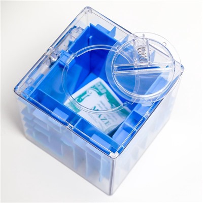 Копилка для денег головоломка пластик «Лабиринт в кубе», 9×9×9 см