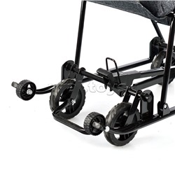 Санки-коляска Снежинка универсал-1 (лен черный крупный)