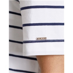 Свободная футболка в полоску из премиального хлопка с эластаном