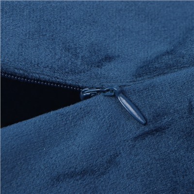 Набор декоративных наволочек Этель с кисточками, цвет синий, 45×45 см - 2 шт., полиэстер, велюр