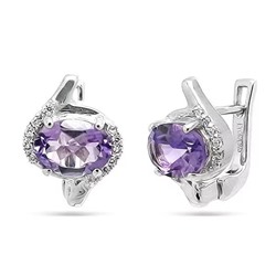 Серьги из серебра аметист, Кипр