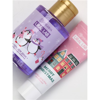 Подарочный набор косметики в мешке: крем для рук, пилочка, гель для душа, аромат фруктовый лимонад, URAL LAB