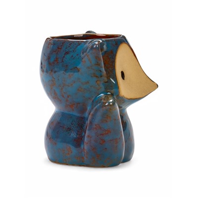 Декоративный горшок для цветов «Лисёнок Фред», керамический, 200 мл, 9×8.5×10 см, голубой