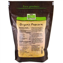 Now Foods, Real Food, органический попкорн, 680 г (1,5 фунта)