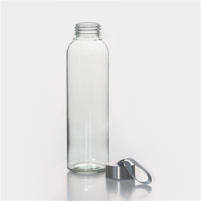 Бутылка для воды Доляна «Ротанг», 500 мл, h=22 см, в чехле, стекло, чехол МИКС