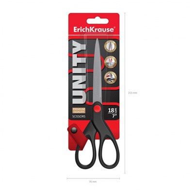 Ножницы 180 мм Unity черный 48157 ErichKrause