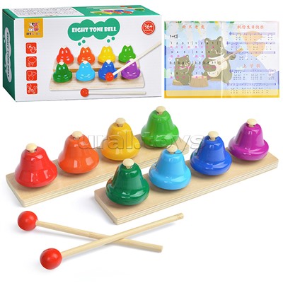 Набор деревянных восьмитоновых колокольчиков