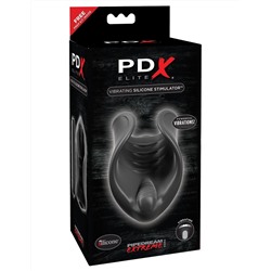 Чёрный мастурбатор Vibrating Silicone Stimulator с вибрацией
