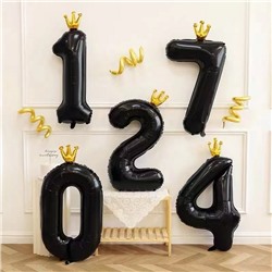 Воздушный шар фольгированный 40" «Цифра 2 с короной»