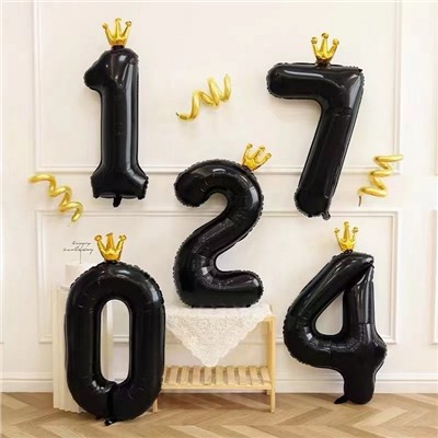 Воздушный шар фольгированный 40" «Цифра 2 с короной»