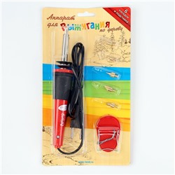 Выжигательный аппарат по дереву, набор: 6 насадок, подставка