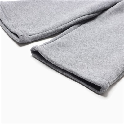 Брюки с начёсом для девочки, рост 98 см, тёмно-серые