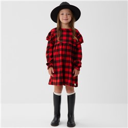 Платье детское с рюшами KAFTAN «Клеточка» размер 34 (122-128)