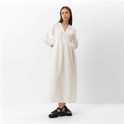 Платье на запах миди женское MIST Summer time, размер 44-46, белое