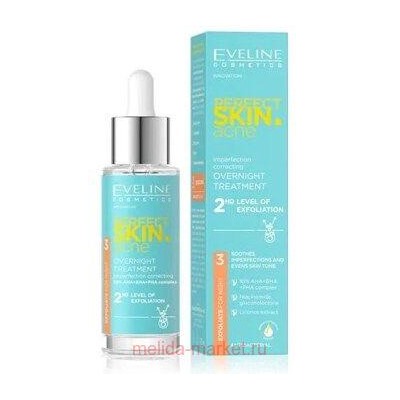 Eveline Сыворотка-терапия Perfect Skin ACN ночная с 10% комплексом кислот 30 мл