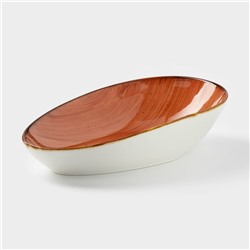 Блюдо керамическое сервировочное «Сапфир», 20.5×12.5×5 см, цвет оранжевый