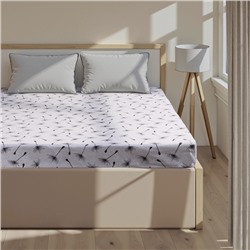 Простыня на резинке 1.5-спальный «Этель. Легкость ветра», 140×200+25 см, бязь