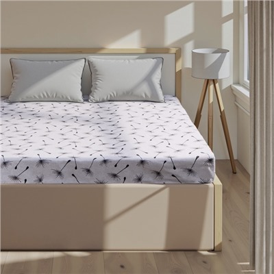 Простыня на резинке 1.5-спальный «Этель. Легкость ветра», 140×200+25 см, бязь