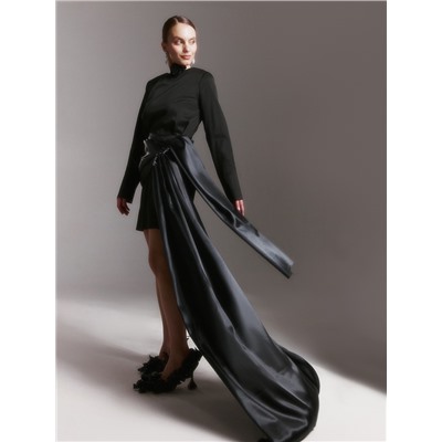 Платье мини женское MINAKU: Silk pleasure, чёрное, размер 46