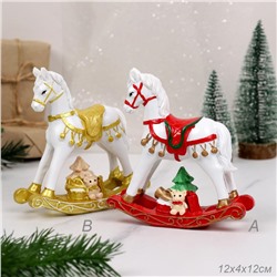 Фигурка Лошадь качалка ретро 12х12 см / 8104 /уп 144/ Символ года 2026 (B)