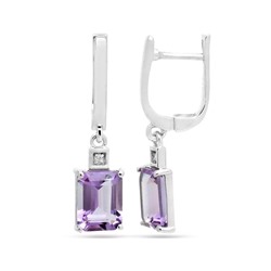 Серьги из серебра аметист, Светлана