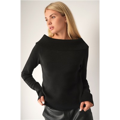 Женский вязаный джемпер с открытыми плечами Happyfox