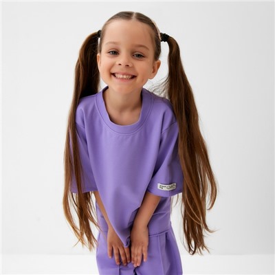 Футболка для девочки KAFTAN: Dream big, сиреневая, размер 30, рост 98 - 104 см
