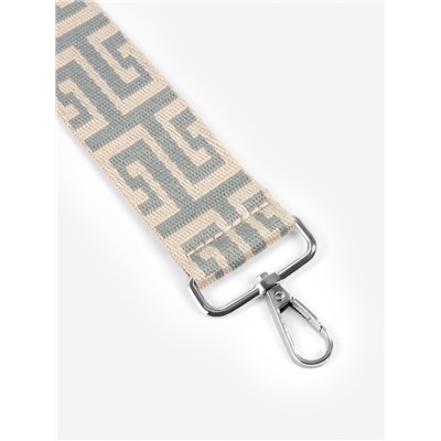 Ручка для сумки «Орнамент греческий», стропа, с карабинами, 139±3×3.8 см, серо-молочная