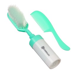 Расчёска детская, щётка для волос в наборе с погремушкой Крошка Я «Малыш», 2 шт., бирюзовый, МИКС