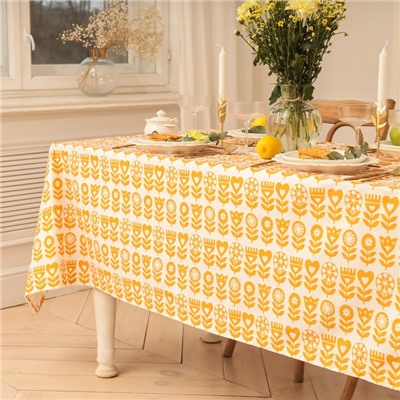 Скатерть «Этель» Yellow garden, 146×180 см, 100% хлопок, саржа 190 г/м²