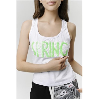 Майка 67012 (Белый_зеленый)