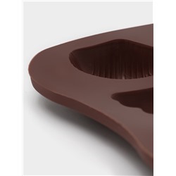 Форма для конфет и шоколада Доляна «Ракушки», силикон, 22×10.5×1 см, 15 ячеек (2.7×3.4 см), коричневая