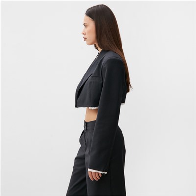 Пиджак женский укороченный MIST, размер 44, тёмно-серый