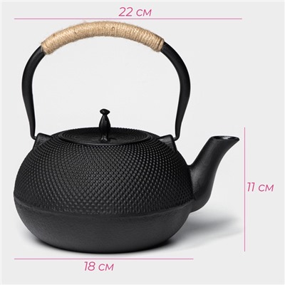 Чайник Доляна «Восточная ночь», 1.6 л, с ситом, индукция, чугун, чёрный