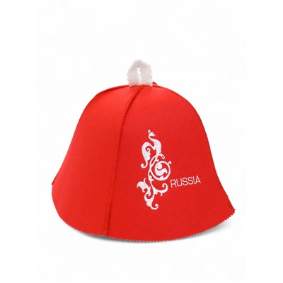 Шапка для бани и сауны Russia, полиэфир 70%, шерсть 30%, «Добропаровъ»
