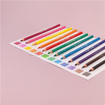 Карандаши цветные пластиковые 4,0 мм  "Kawaii animals", 12 цветов, 4 вида