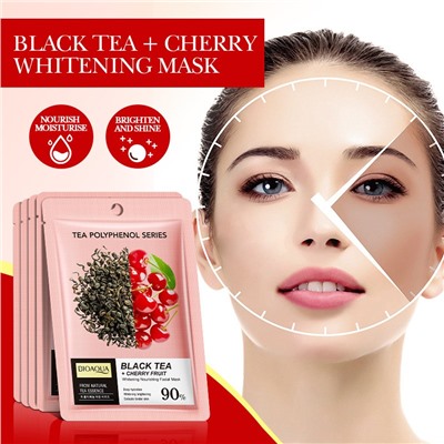 Тканевая маска для лица Черный чай + Вишня Biaoqua