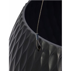 Кашпо для цветов «Жемчужина», 4 л, d=29 см, h=19.5 см, пластик, со вставкой, подвесное, цвет графитовый