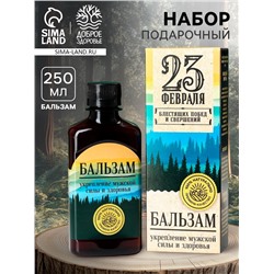 Бальзам «23 февраля»: красный корень, зверобой, золотой корень, шиповник, смородина, календула, ромашка, 250 мл.