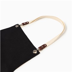 Фартук кухонный «Этель» Minimalist design, 60×70 см, лён 45%, хлопок 55%, 395 г/м², чёрный