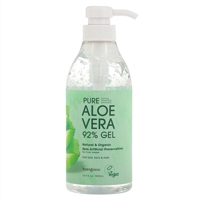Huangjisoo, Pure Aloe Vera 92% Gel, 16.9 fl oz (500 ml)