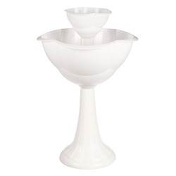 Клумба пластиковая, 2 яруса, d=25–55 см, высота бортика 87 см, на высокой ножке, белая