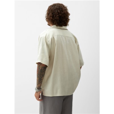 Рубашка мужская с коротким рукавом MIST, размер 52, молочная