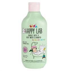 Happy Lab Kids Средство 3 в 1: пена, гель, шампунь 3 в 1 для нежной детской кожи и волос / Вишневая жвачка, 300 мл 21350
