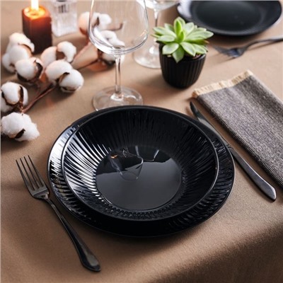 Тарелка Luminarc COTTAGE BLACK, d=25 см, стекло, чёрная