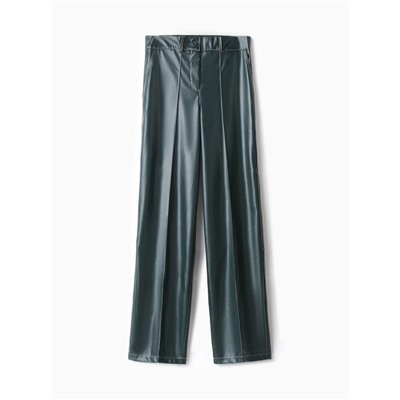 Брюки женские из экокожи MINAKU: Eco leather, зелёные, размер 42