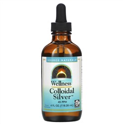 Source Naturals, Коллоидное серебро для хорошего самочувствия, 45 PPM, 118,28 мл (4 жидкие унции)