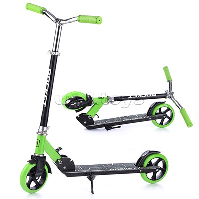 Самокат 2-х колесный ROCKET,колеса PU/ 145 мм,ABEC 7, зеленый в пакете